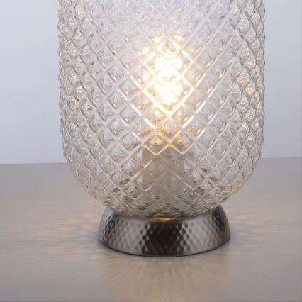 JUST LIGHT. 14906-55 - Candeeiro de mesa REISHI 1xE27/40W/230V cromado mate