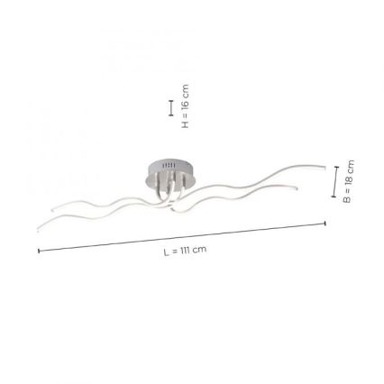 JUST LIGHT. 15126-55 - Candeeiro  integrado LED WAVE LED/29,4W/230V cromado mate