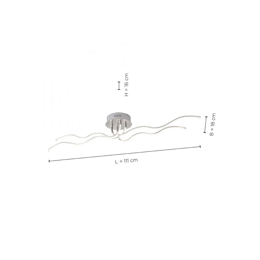 JUST LIGHT. 15126-55 - Candeeiro  integrado LED WAVE LED/29,4W/230V cromado mate