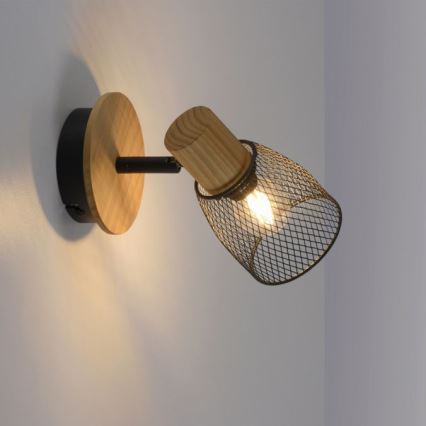 JUST LIGHT. 15191-79 - Foco de parede TAMIS 1xE14/10W/230V pinho