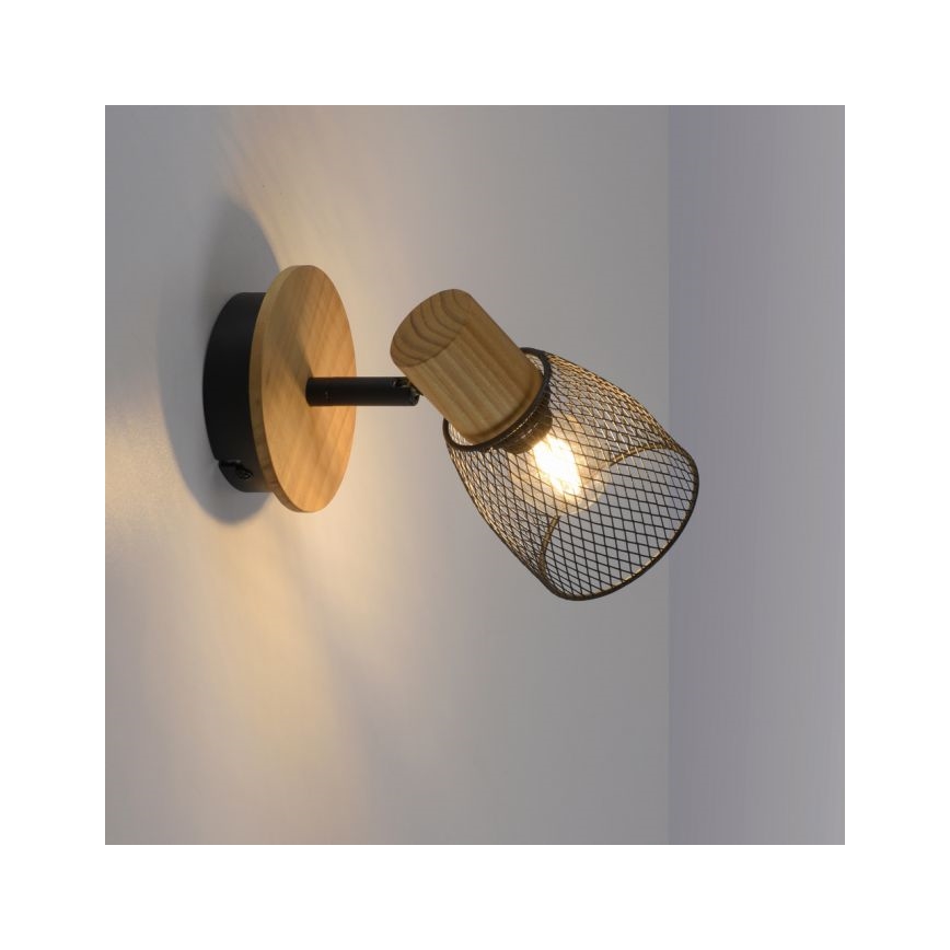 JUST LIGHT. 15191-79 - Foco de parede TAMIS 1xE14/10W/230V pinho