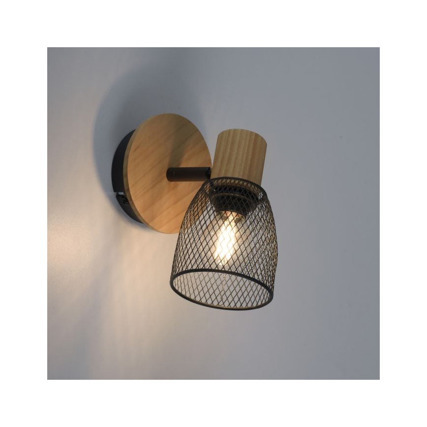 JUST LIGHT. 15191-79 - Foco de parede TAMIS 1xE14/10W/230V pinho