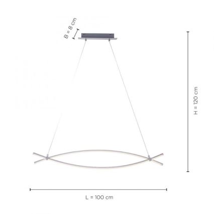 JUST LIGHT. 15382-55 - Candeeiro suspenso LED MAJA 2xLED/8,4W/230V cromado mate