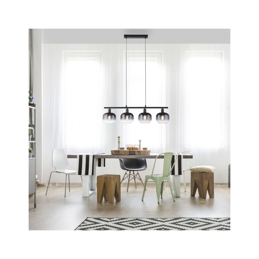 JUST LIGHT. 15421-18 - Candeeiro suspenso ZEA 4xE14/25W/230V preto