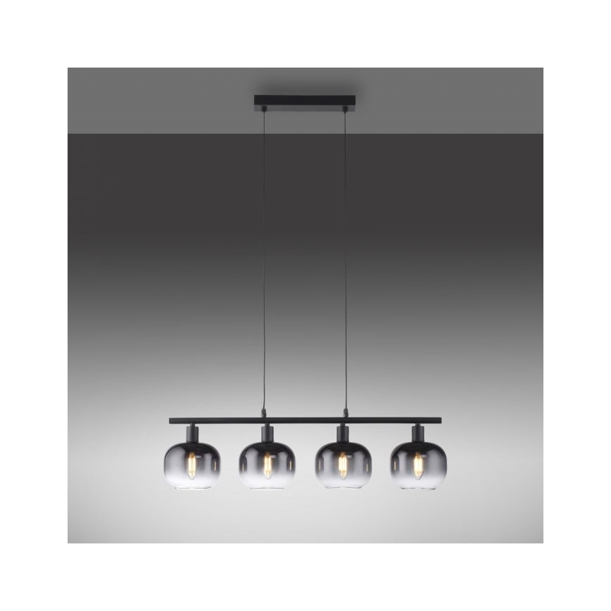 JUST LIGHT. 15421-18 - Candeeiro suspenso ZEA 4xE14/25W/230V preto