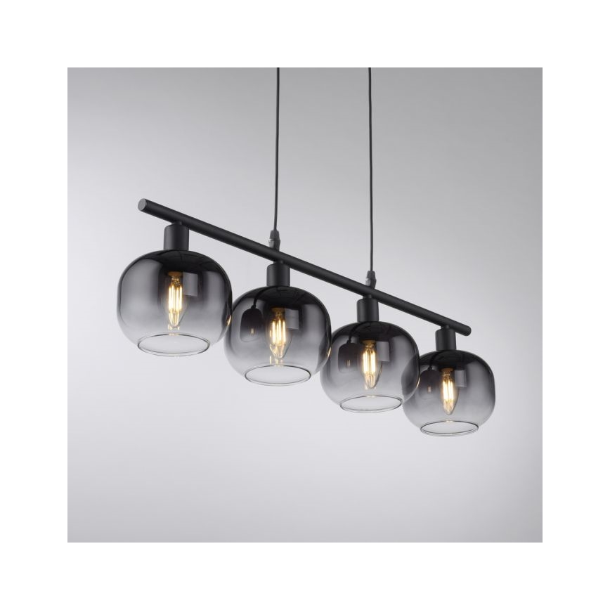 JUST LIGHT. 15421-18 - Candeeiro suspenso ZEA 4xE14/25W/230V preto
