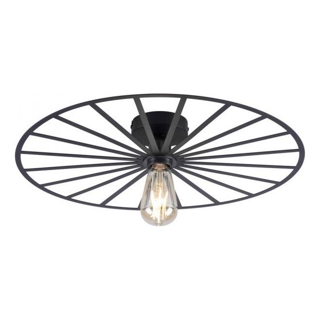 JUST LIGHT. 15636-18 - Iluminação de teto SPIKE 1xE27/40W/230V diâmetro 50 cm preto