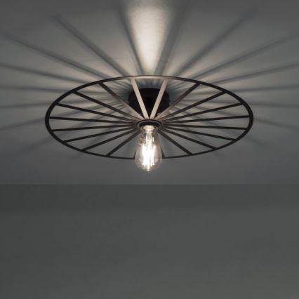JUST LIGHT. 15636-18 - Iluminação de teto SPIKE 1xE27/40W/230V diâmetro 50 cm preto