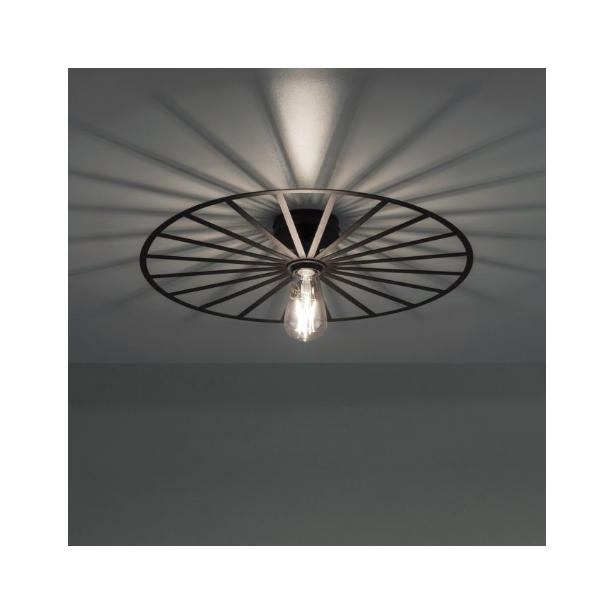 JUST LIGHT. 15636-18 - Iluminação de teto SPIKE 1xE27/40W/230V diâmetro 50 cm preto