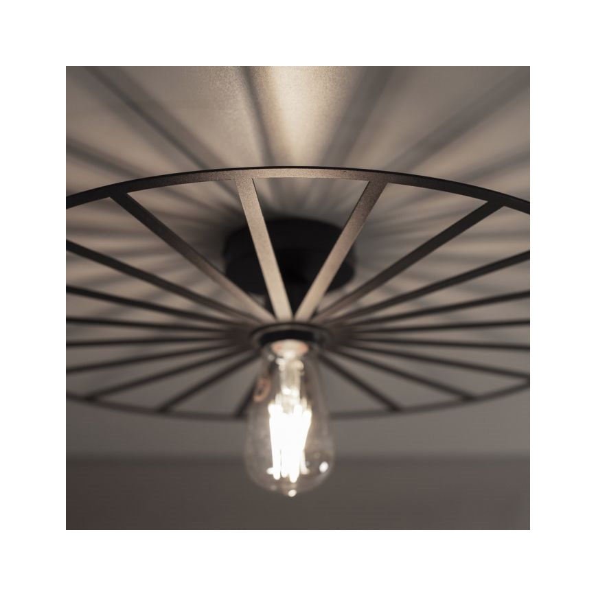 JUST LIGHT. 15636-18 - Iluminação de teto SPIKE 1xE27/40W/230V diâmetro 50 cm preto