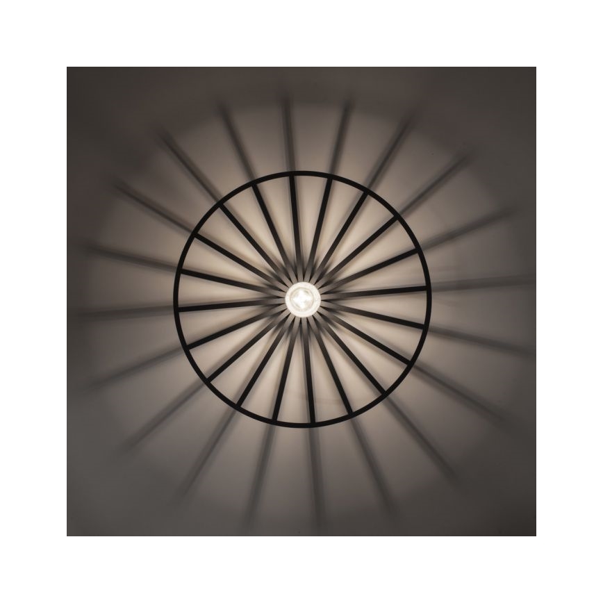 JUST LIGHT. 15636-18 - Iluminação de teto SPIKE 1xE27/40W/230V diâmetro 50 cm preto