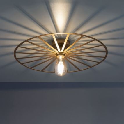 JUST LIGHT. 15636-60 - Iluminação de teto SPIKE 1xE27/40W/230V diâmetro 50 cm latão
