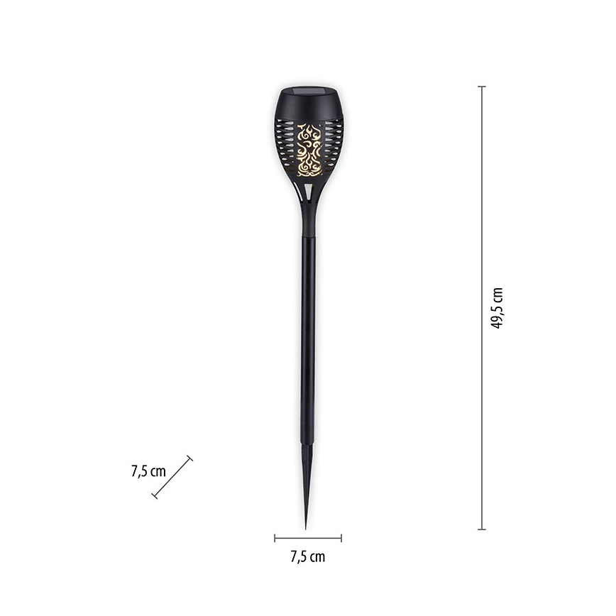 JUST LIGHT. 19106-18-3 - CONJUNTO 3x Iluminação solar LED FACKEL LED/0,24W/3,7V IP44 preto