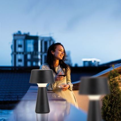 JUST LIGHT. 19260-18 - LED Regulação táctil exterior candeeiro ABERA LED/3W/3,7V 2000 mAh USB IP54 preto