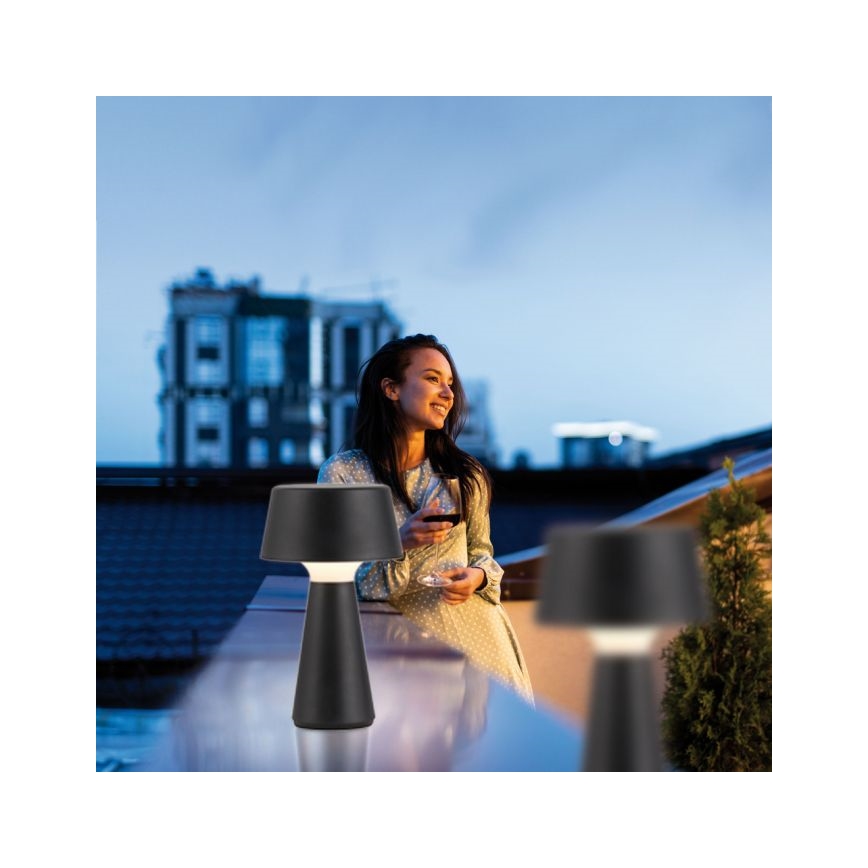 JUST LIGHT. 19260-18 - LED Regulação táctil exterior candeeiro ABERA LED/3W/3,7V 2000 mAh USB IP54 preto