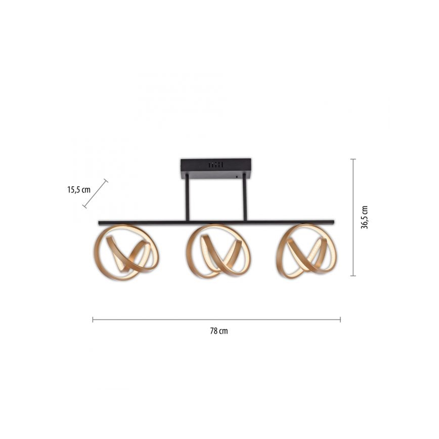 JUST LIGHT. 6245-18 - Candeeiro integrado LED com regulação LOOP 3xLED/11W/230V 2700-5000K + comando