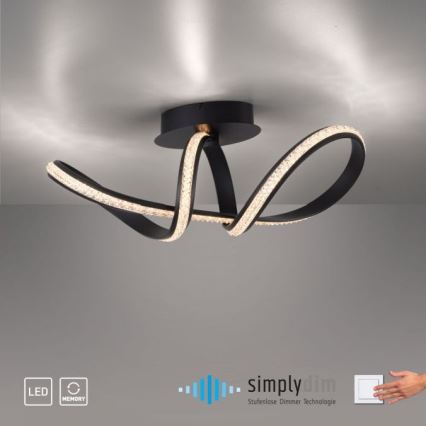 JUST LIGHT. 8475-18 - Candeeiro integrado LED com regulação BRILLA LED/29W/230V preto