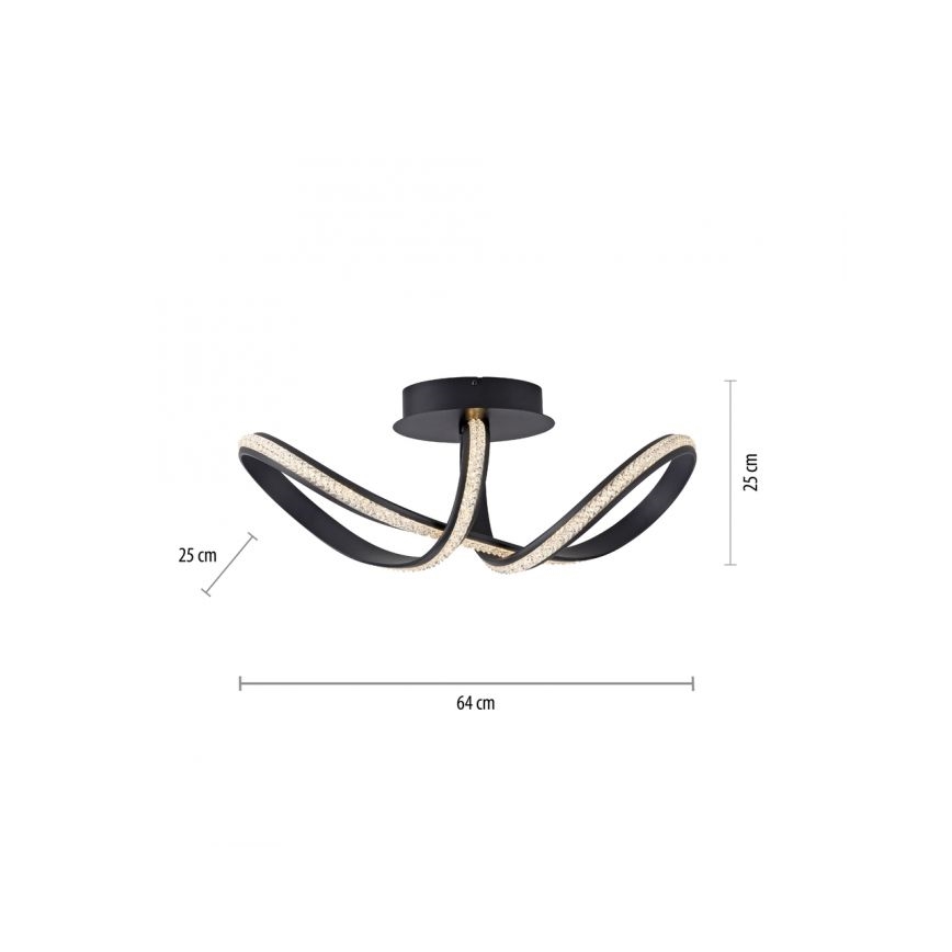 JUST LIGHT. 8475-18 - Candeeiro integrado LED com regulação BRILLA LED/29W/230V preto