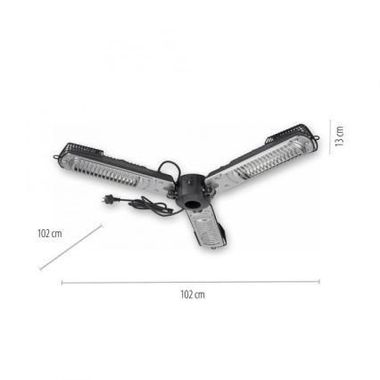 JUST LIGHT. 99513-18 - Elemento de aquecimento exterior GLOW 3x650W/1300W/2000W/230V IP34