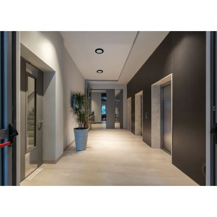 Candeeiro de teto LED com sensor de movimento 2em1 ERGA LED/17W/230V 3000/4000/6500K preto