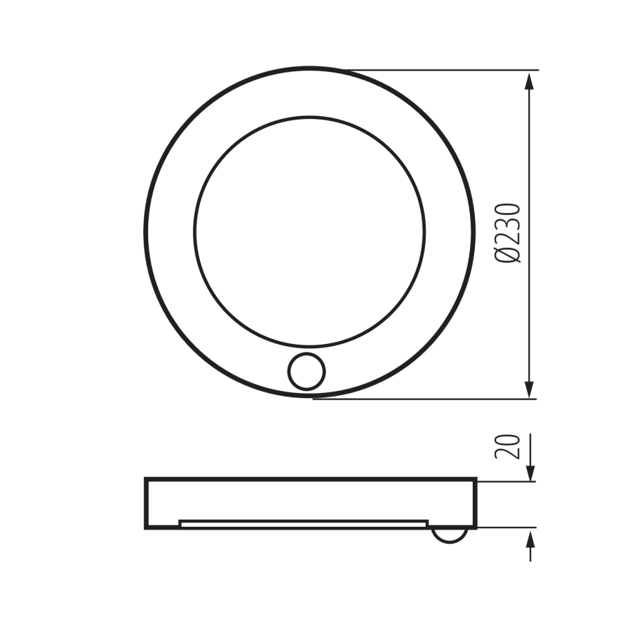 Candeeiro de teto LED com sensor de movimento 2em1 ERGA LED/17W/230V 3000/4000/6500K preto