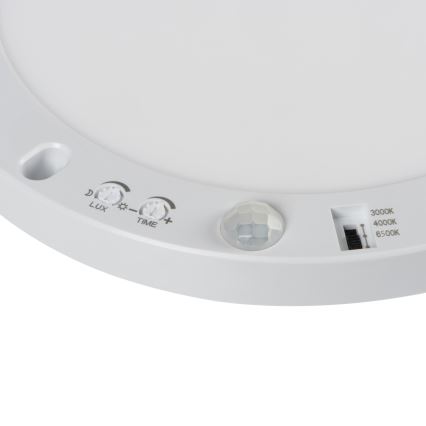 Candeeiro de teto LED com sensor de movimento 2em1 ERGA LED/17W/230V 3000/4000/6500K branco