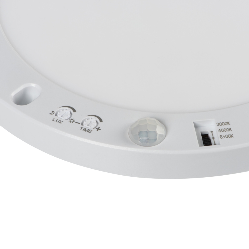 Candeeiro de teto LED com sensor de movimento 2em1 ERGA LED/17W/230V 3000/4000/6500K branco