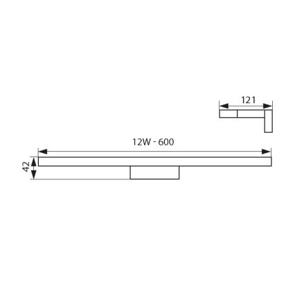 Iluminação de espelho de casa de banho LED LED/12W/230V IP44