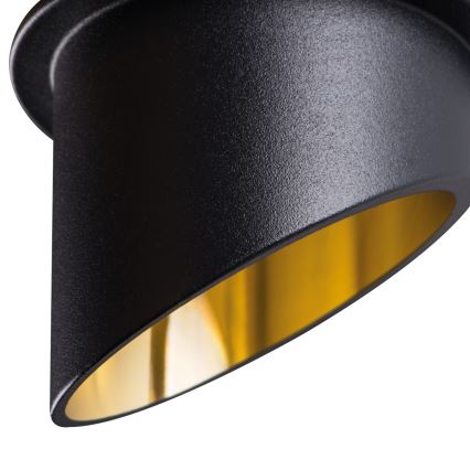 Foco de encastrar SPAG GU10/35W preto/dourado