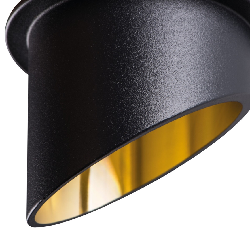 Foco de encastrar SPAG GU10/35W preto/dourado