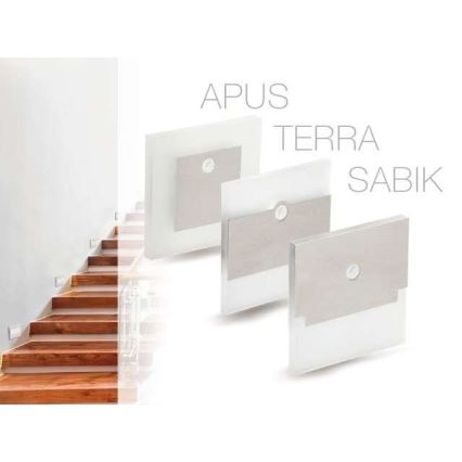 Iluminação de escadas LED com sensor LED/0,8W/12V 3000K