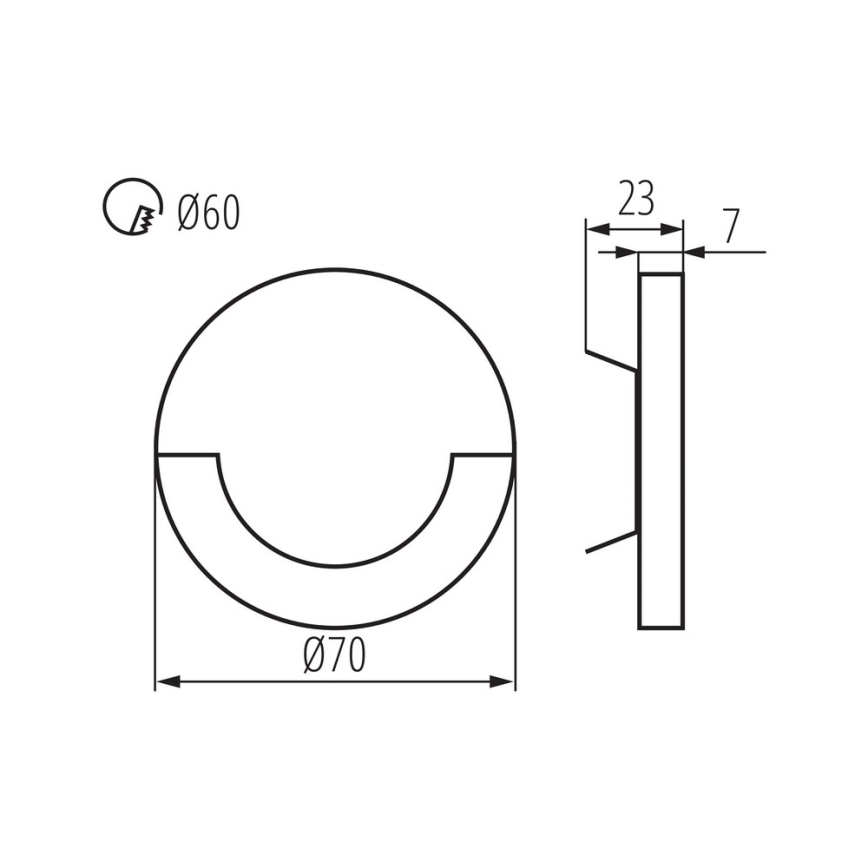 Luz LED de escada de parede SOLA LED/0,8W/12V 3000K caixa de montagem está incluída