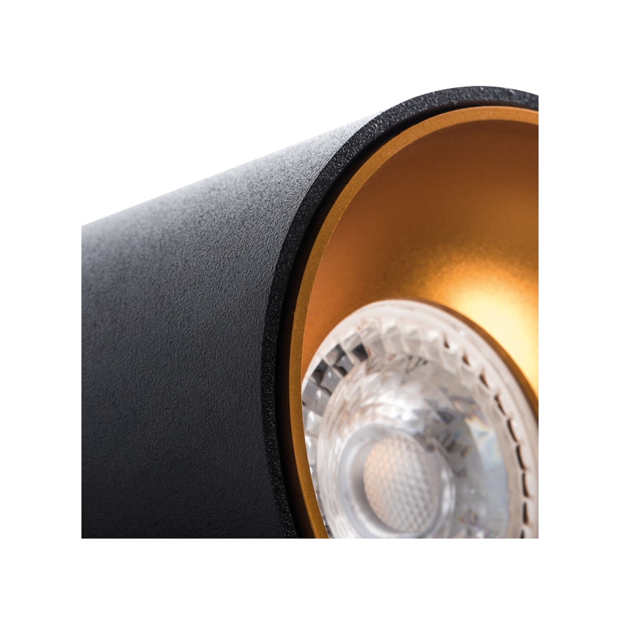 Foco RITI 1xGU10/10W/230V preto/dourada