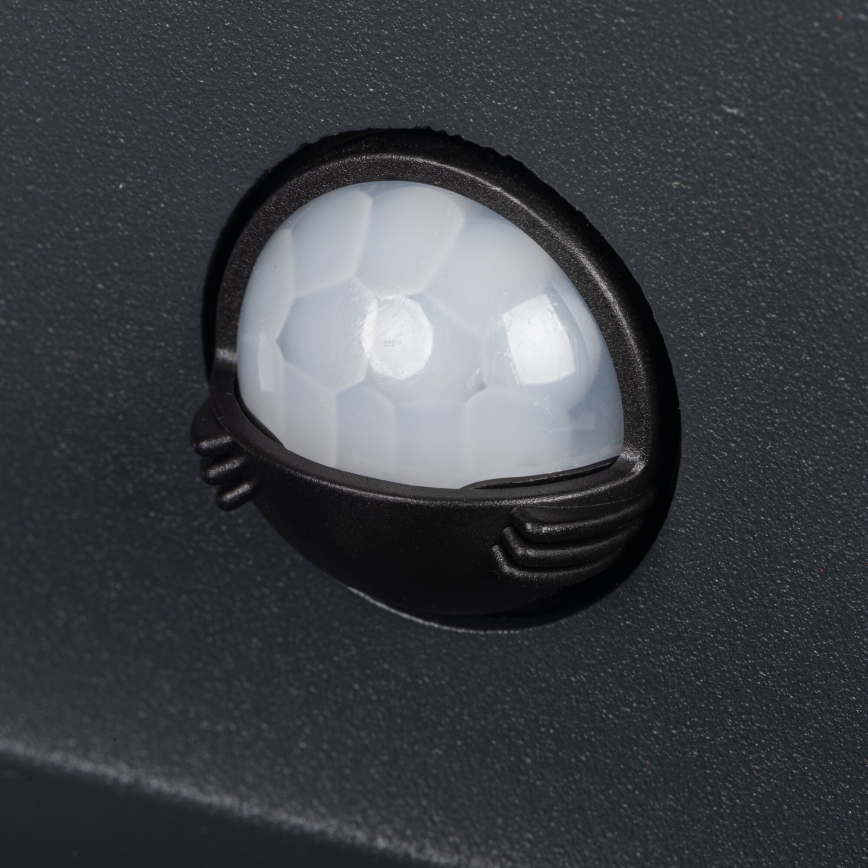Candeeiro de parede LED para exterior com sensor de movimento e crepúsculo REKA LED/7W/230V IP54 antracite quadrado