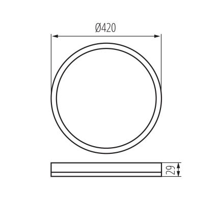 Iluminação de teto para casa de banho LED AZPO LED/22W/230V diâmetro 42 cm IP54 preto