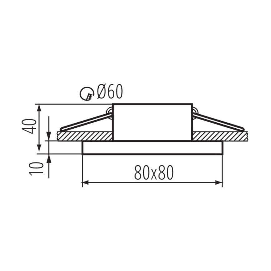 Iluminação embutida de casa de banho FLINI 10W IP44 preta