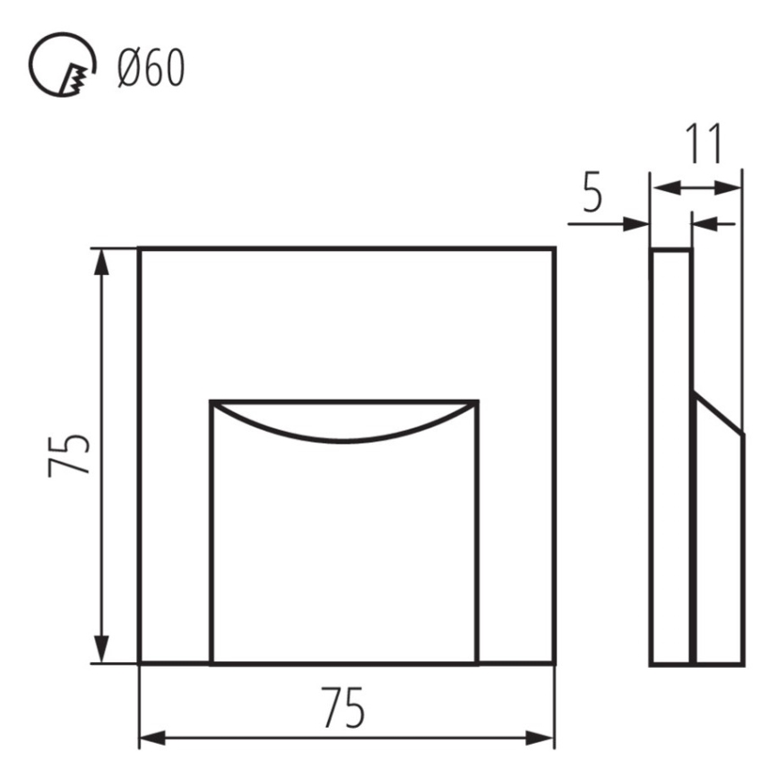 Iluminação de escadas LED ERINUS LED/0,8W/12V 3000K branco