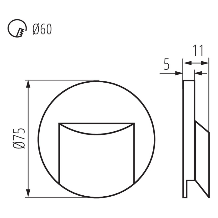 Iluminação de escadas LED ERINUS LED/0,8W/12V 3000K branco