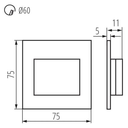 Iluminação de escadas LED ERINUS LED/1,5W/12V 3000K preto