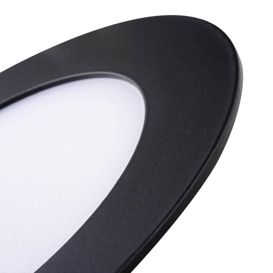 Iluminação embutida de casa de banho LED ROUNDA LED/6W/230V IP44 preta d. 12 cm