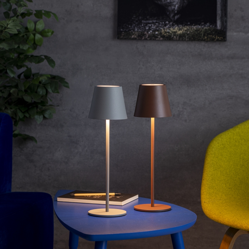 Candeeiro de mesa LED com regulação INITA LED/1,2W/1800 mAh IP54 cinzento