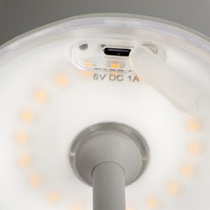 Candeeiro de mesa LED com regulação INITA LED/1,2W/1800 mAh IP54 cinzento