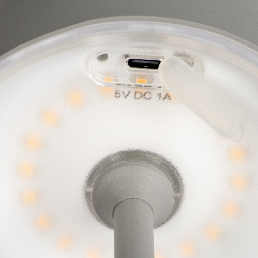 Candeeiro de mesa LED com regulação INITA LED/1,2W/1800 mAh IP54 cinzento