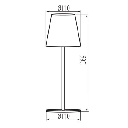 Candeeiro de mesa LED com regulação INITA LED/1,2W/1800 mAh IP54 cinzento