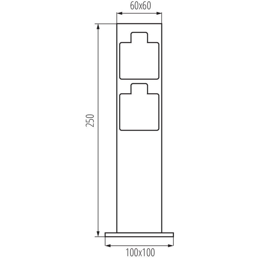 Coluna exterior com tomada NASTO 2Z Type E 230V IP44 antracite