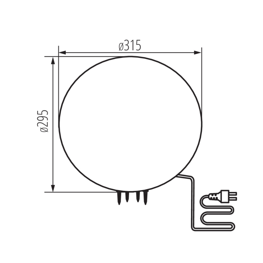 Candeeiro de exterior STONO 1xE27/15W/230V Ø 31,5 cm IP65