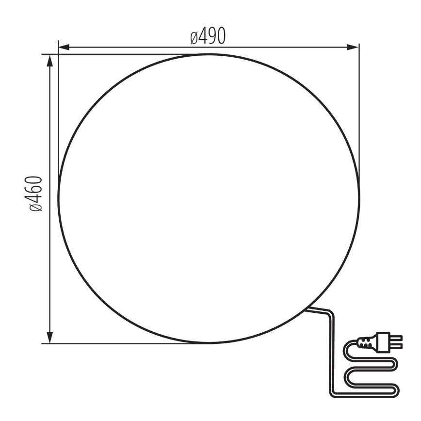 Candeeiro exterior STONO 1xE27/25W/230V diâmetro 49 cm IP65