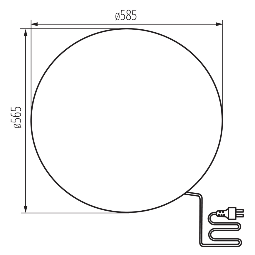 Candeeiro exterior STONO 1xE27/25W/230V diâmetro 58,5 cm IP65
