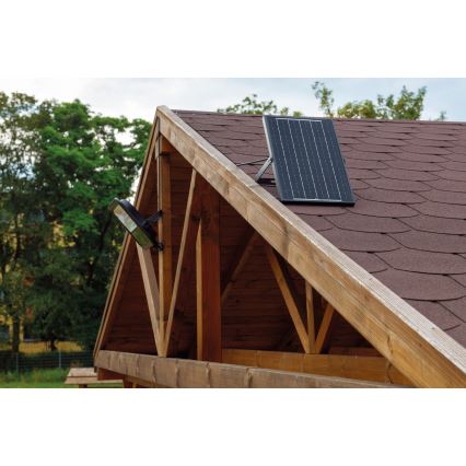 Holofote LED com regulação, painel solar e sensor de anoitecer LED/10W/10000 mAh 3,2V IP65 + comando