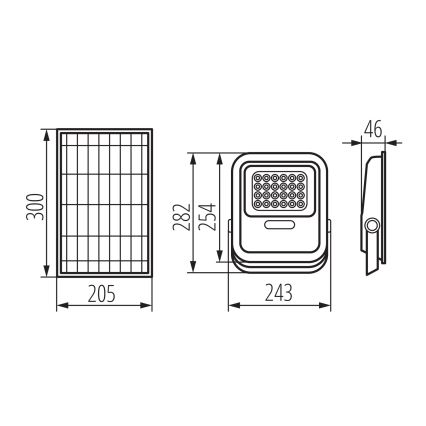 Holofote LED com regulação, painel solar e sensor de anoitecer LED/10W/10000 mAh 3,2V IP65 + comando